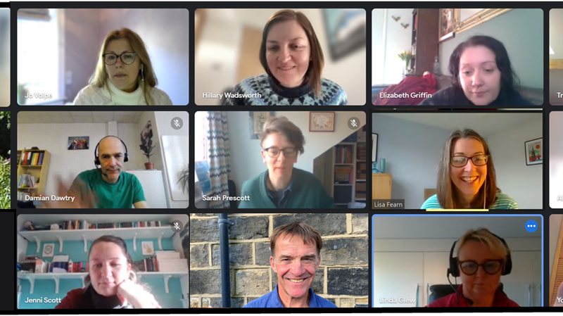 14 faces (LOPF staff) apparently in a zoom meeting