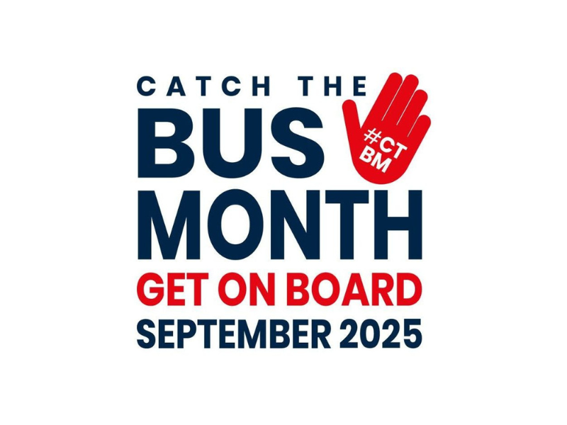 Catch the Bus Month logo 2025
