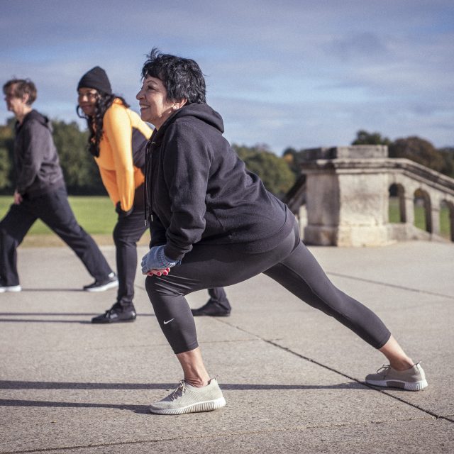 Three women exercising