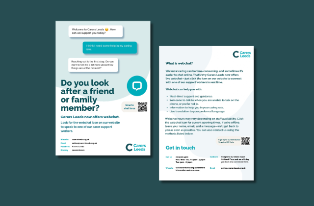 Image shows flyer for Carers Leeds