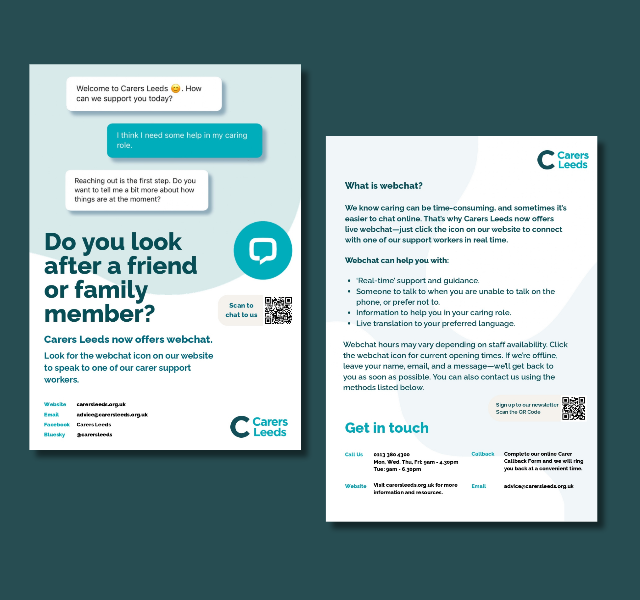 Image shows flyer for Carers Leeds